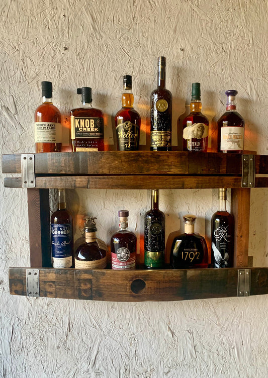 Bourbon Whiskey Barrel Stave Hanging Liquor Bar