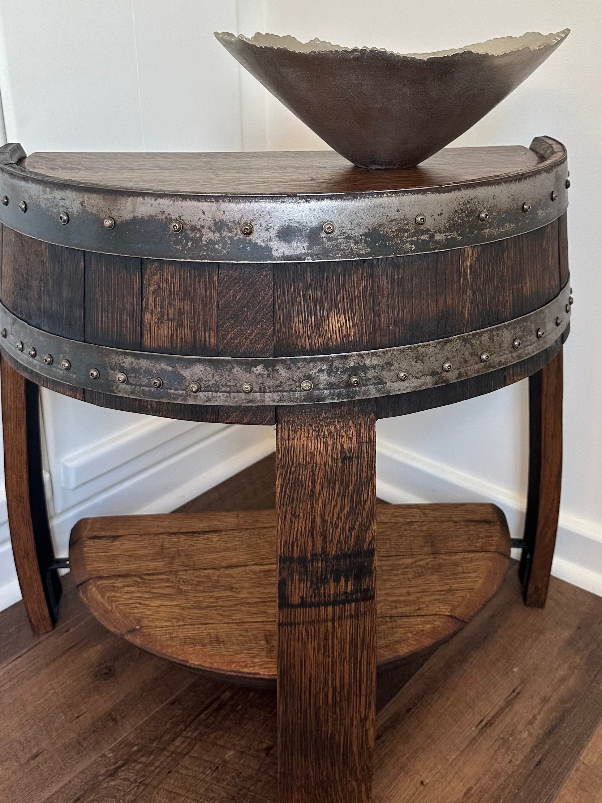 Bourbon Barrel End Table