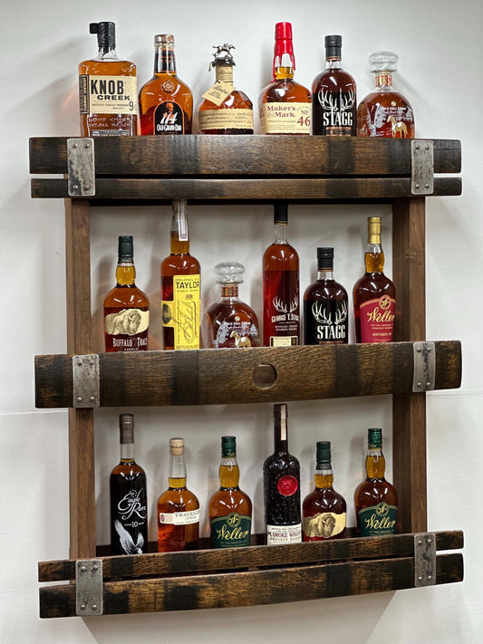 Whiskey Barrel Stave Hanging Liquor Bar