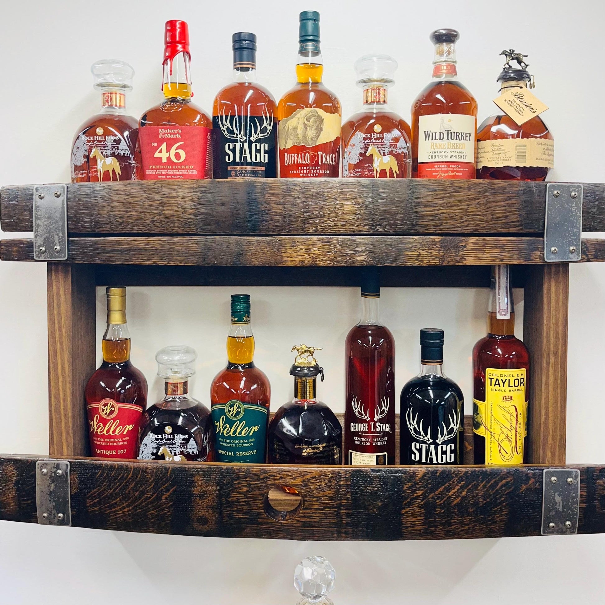 Bourbon Whiskey Barrel Stave Hanging Liquor Bar