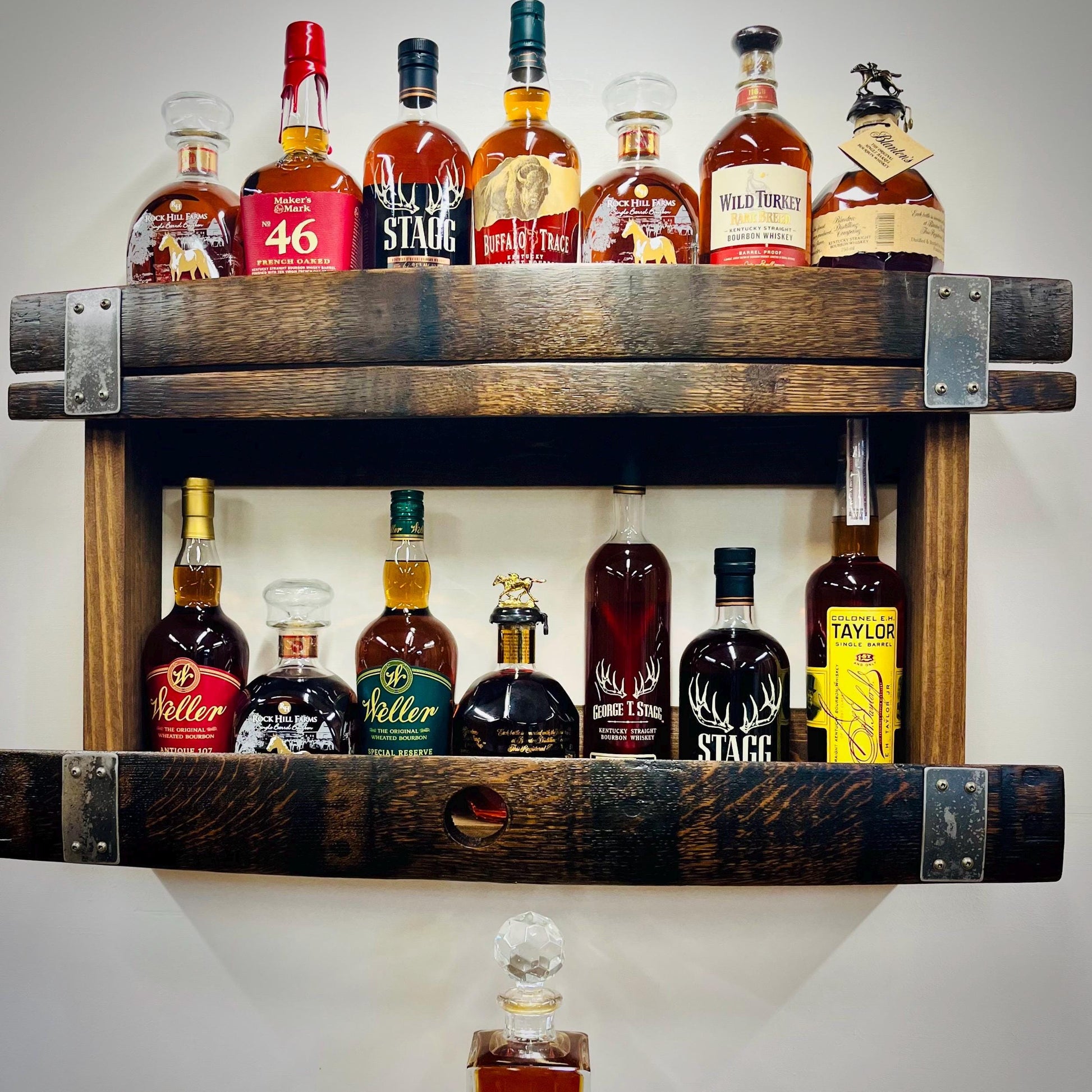 Bourbon Whiskey Barrel Stave Hanging Liquor Bar