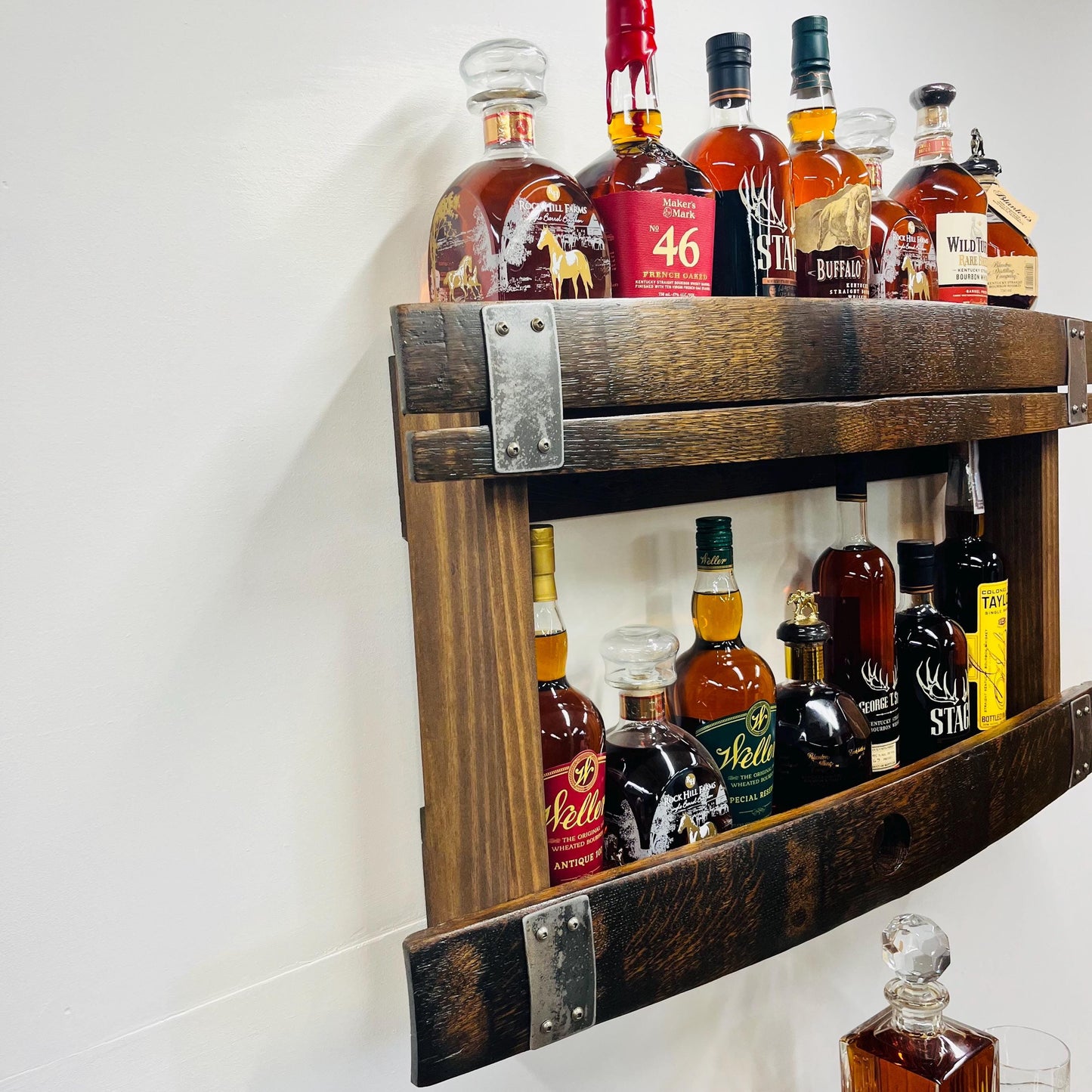 Bourbon Whiskey Barrel Stave Hanging Liquor Bar