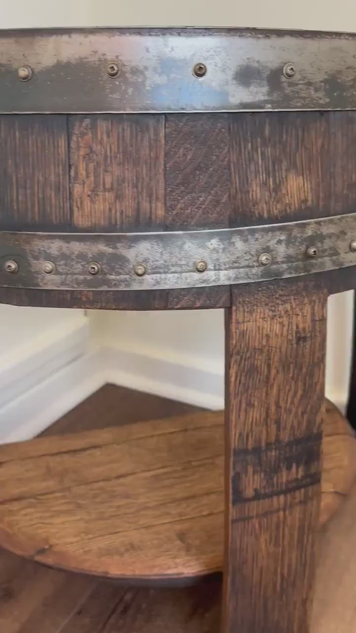 Bourbon Barrel End Table